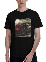 2023-Gran Turismo 7 180G 100% Cotton Printed Round Neck Short-Sleeve T-Shirt, Christmas Gifts for Men Dad Husband Grandpa, S-XXXL, Black