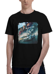 2023-Grand Turismo 180G 100% Cotton Printed Round Neck Short-Sleeve T-Shirt, Christmas Gifts for Men Dad Husband Grandpa, S-XXXL, Black