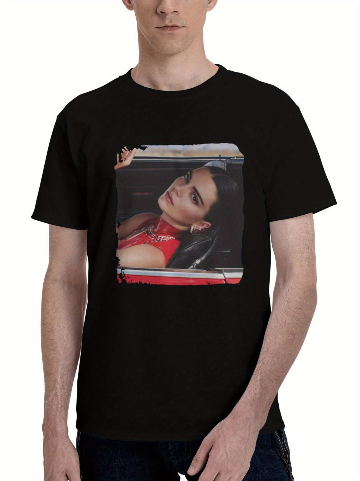 2023 Kendall Jenner Messika Brand Campaign Go 180G 100% Cotton Printed Round Neck Short-Sleeve T-Shirt, Christmas Gifts for Men Dad Husband Grandpa, S-XXXL, Black
