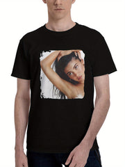 2023 Kylie Jenner Fall Ad Campaign Qh 180G 100% Cotton Printed Round Neck Short-Sleeve T-Shirt, Christmas Gifts for Men Dad Husband Grandpa, S-XXXL, Black