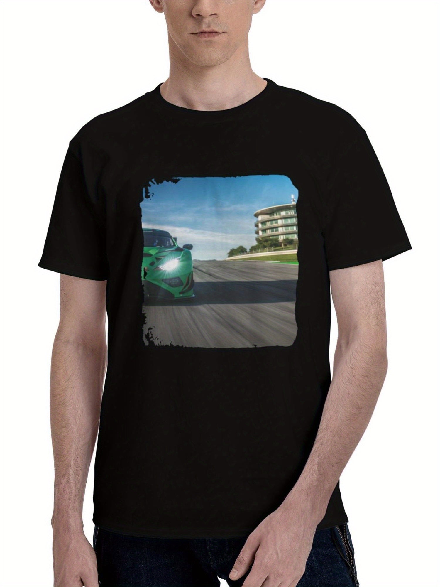2023 Lamborghini Huracan Gt3 Evo 180G 100% Cotton Printed Round Neck Short-Sleeve T-Shirt, Christmas Gifts for Men Dad Husband Grandpa, S-XXXL, Black