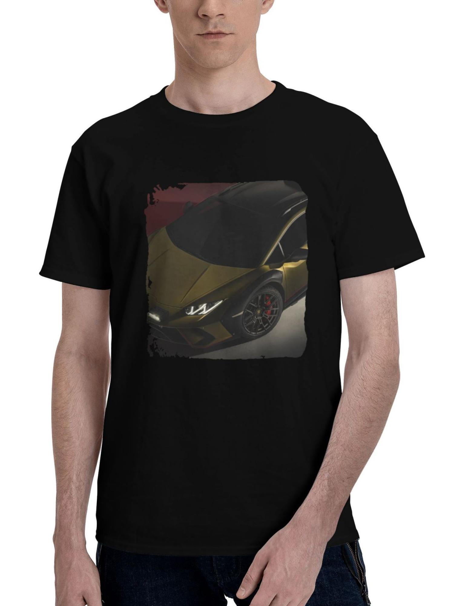 2023 Lamborghini Huracan Sterrato 10k 180G 100% Cotton Printed Round Neck Short-Sleeve T-Shirt, Christmas Gifts for Men Dad Husband Grandpa, S-XXXL, Black