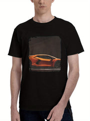 2023 Lamborghini Revuelto Side View 10k 180G 100% Cotton Printed Round Neck Short-Sleeve T-Shirt, Christmas Gifts for Men Dad Husband Grandpa, S-XXXL, Black