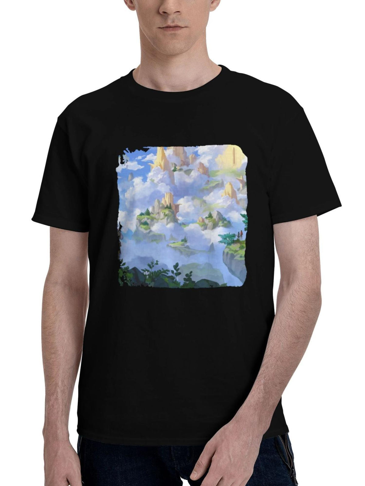 2023 Lost Skies 180G 100% Cotton Printed Round Neck Short-Sleeve T-Shirt, Christmas Gifts for Men Dad Husband Grandpa, S-XXXL, Black